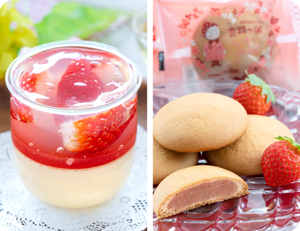 苺と菜の花ハチミツのプリン/恋路ヶ浜いちごみるく